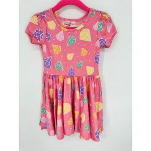 Dotdotsmile Girls Dress Size 12/24 Month Pink with Multi Color Gems NWT